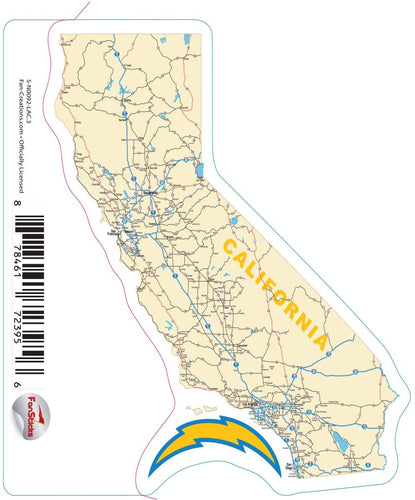 Fan Creations Decal Los Angeles Chargers 3in Decal Map