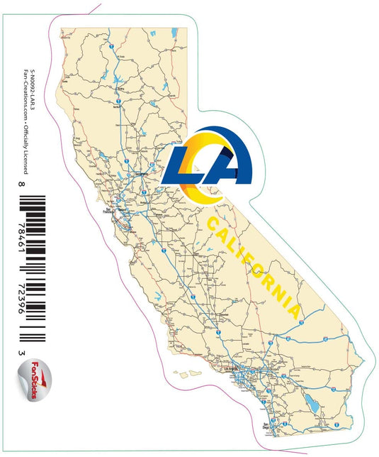 Fan Creations Decal Los Angeles Rams 3in Decal Map