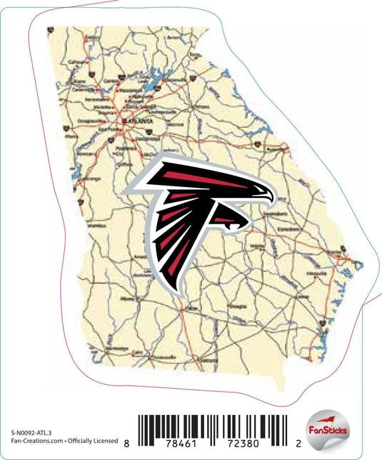 Fan Creations Decal Atlanta Falcons 3in Decal Map