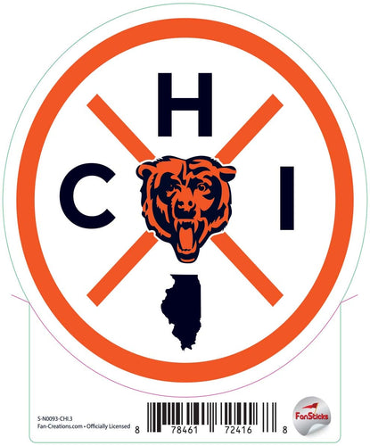 Fan Creations Decal Chicago Bears 3in Decal Location Circle