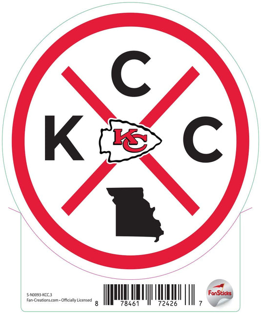 Fan Creations Decal Kansas City Chiefs 3in Decal Location Circle