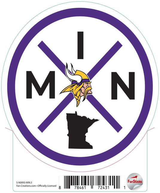 Fan Creations Decal Minnesota Vikings 3in Decal Location Circle