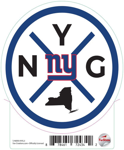 Fan Creations Decal New York Giants 3in Decal Location Circle