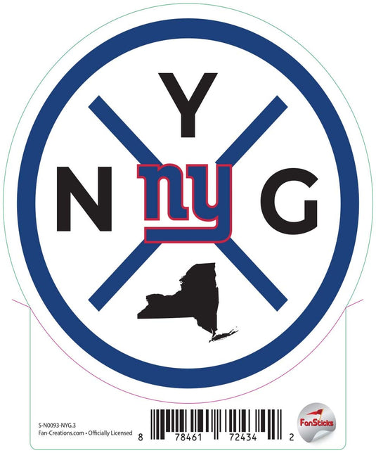 Fan Creations Decal New York Giants 3in Decal Location Circle