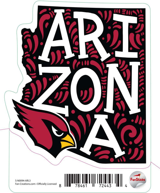 Fan Creations Decal Arizona Cardinals 3in Decal 