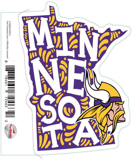 Fan Creations Decal Minnesota Vikings 3in Decal State Name