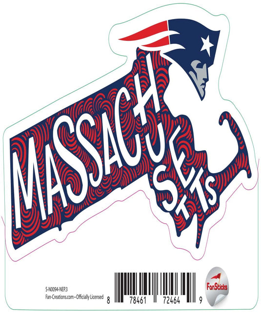 Fan Creations Decal New England Patriots 3in Decal State Name