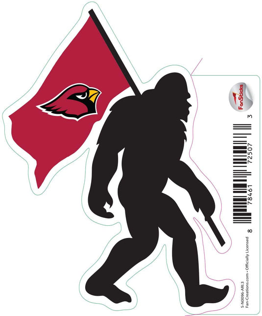 Fan Creations Decal Arizona Cardinals 3in Decal Bigfoot Flag