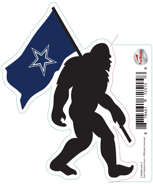 Fan Creations Decal Dallas Cowboys 3in Decal Bigfoot Flag