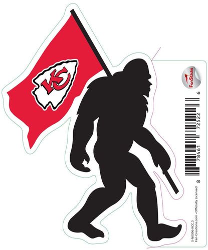 Fan Creations Decal Kansas City Chiefs 3in Decal Bigfoot Flag