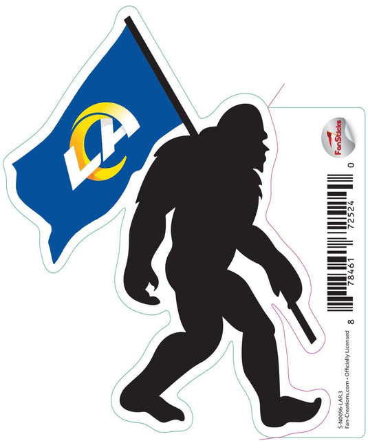 Fan Creations Decal Los Angeles Rams 3in Decal Bigfoot Flag