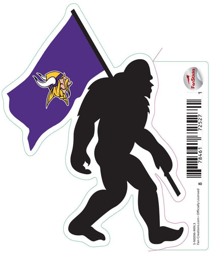Fan Creations Decal Minnesota Vikings 3in Decal Bigfoot Flag