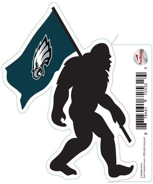 Fan Creations Decal Philadelphia Eagles 3in Decal Bigfoot Flag