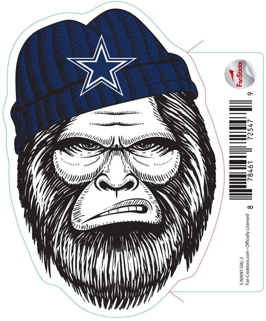 Fan Creations Decal Dallas Cowboys 3in Decal Bigfoot Face