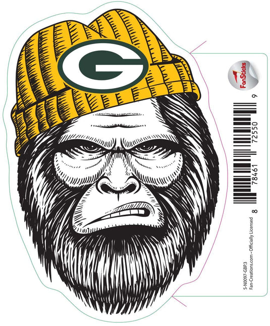 Fan Creations Decal Green Bay Packers 3in Decal Bigfoot Face