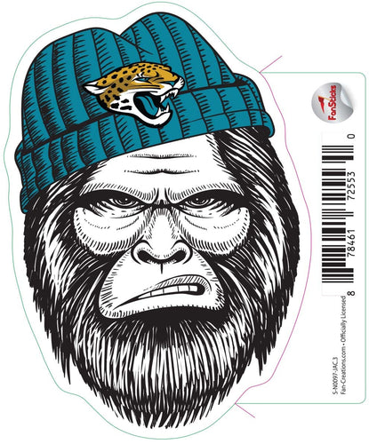 Fan Creations Decal Jacksonville Jaguars 3in Decal Bigfoot Face