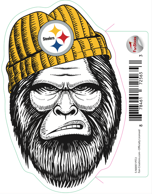 Fan Creations Decal Pittsburgh Steelers 3in Decal  Bigfoot Face