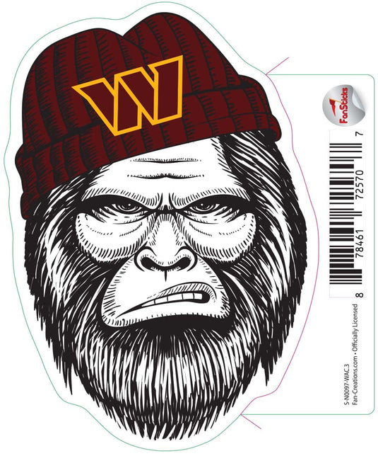 Fan Creations Decal Washington Commanders 3in Decal - Bigfoot Face