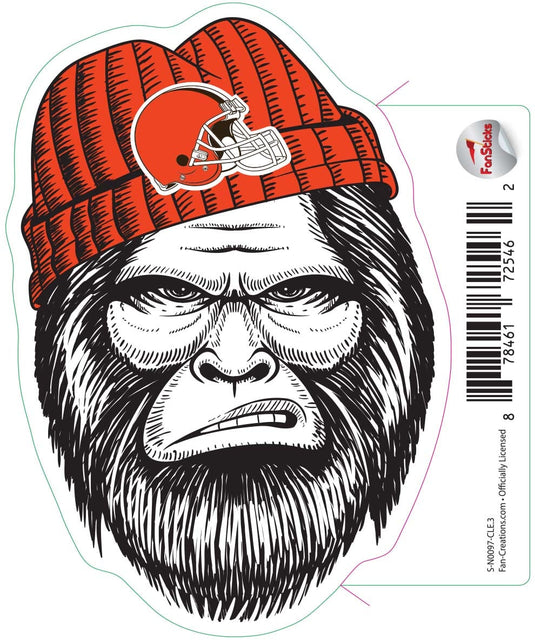 Fan Creations Decal Cleveland Browns 3in Decal Bigfoot Face