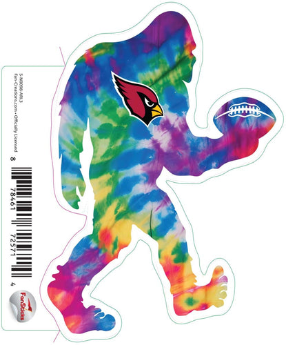 Fan Creations Decal Arizona Cardinals 3in Decal Tie Dye Silhouette Bigfoot Football