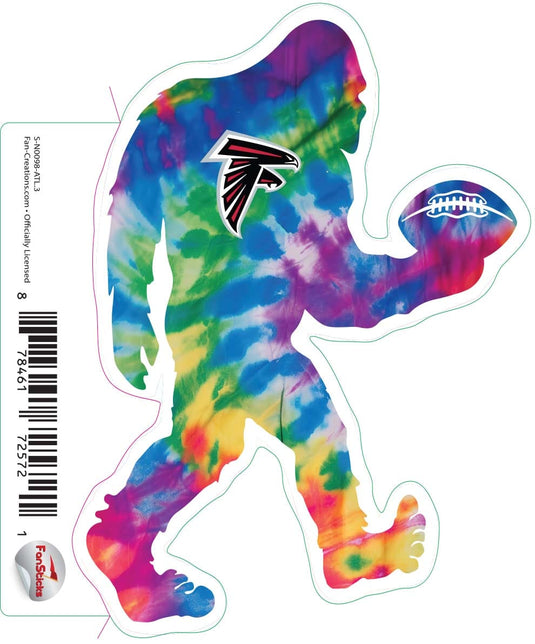 Fan Creations Decal Atlanta Falcons 3in Decal Tie Dye Silhouette Bigfoot Football