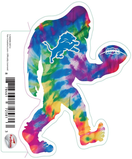 Fan Creations Decal Detroit Lions 3in Decal Bigfoot Football Tie Dye