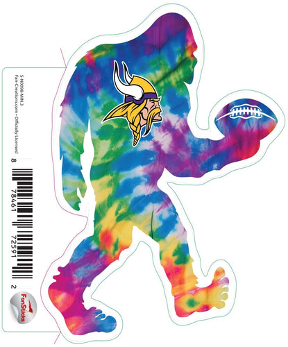 Fan Creations Decal Minnesota Vikings 3in Decal Bigfoot Football Tie Dye