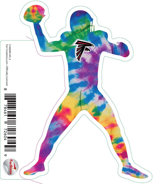 Fan Creations Decal Atlanta Falcons 3in Decal Tie Dye Player Silhouette - Throwing