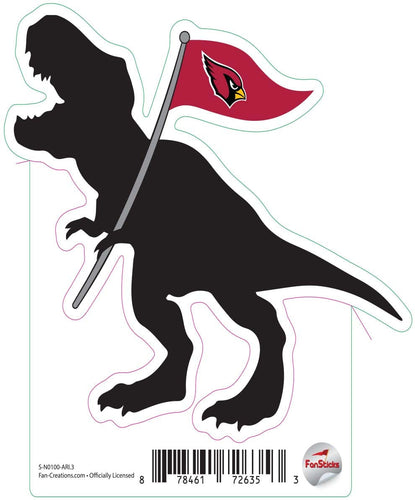 Fan Creations Decal Arizona Cardinals 3in Decal T-Rex Flag Silhouette