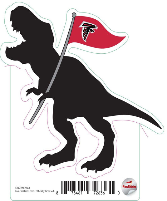 Fan Creations Decal Atlanta Falcons 3in Decal T-Rex Flag Silhouette