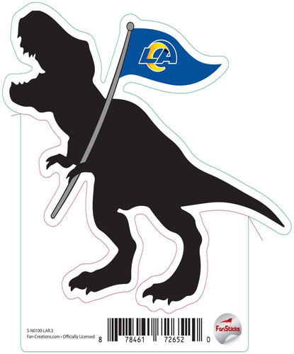 Fan Creations Decal Los Angeles Rams 3in Decal T-Rex Flag Silhouette