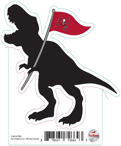 Fan Creations Decal Tampa Bay Buccaneers 3in Decal - T-Rex Flag Silhouette