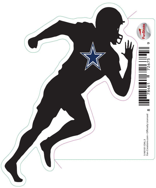 Fan Creations Decal Dallas Cowboys 3in Decal Player Silhouette - Running