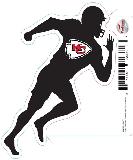 Fan Creations Decal Kansas City Chiefs 3in Decal Player Silhouette - Running