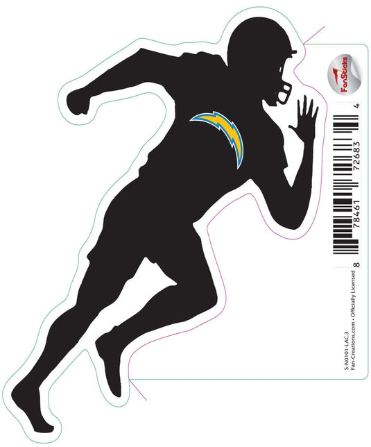 Fan Creations Decal Los Angeles Chargers 3in Decal Player Silhouette - Running