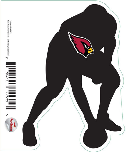 Fan Creations Decal Arizona Cardinals 3in Decal Player Silhouette - Snapping The Ball