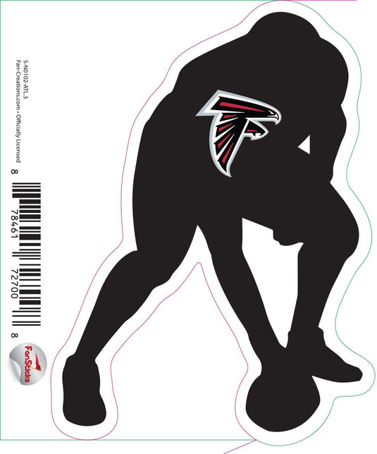 Fan Creations Decal Atlanta Falcons 3in Decal Player Silhouette - Snapping The Ball