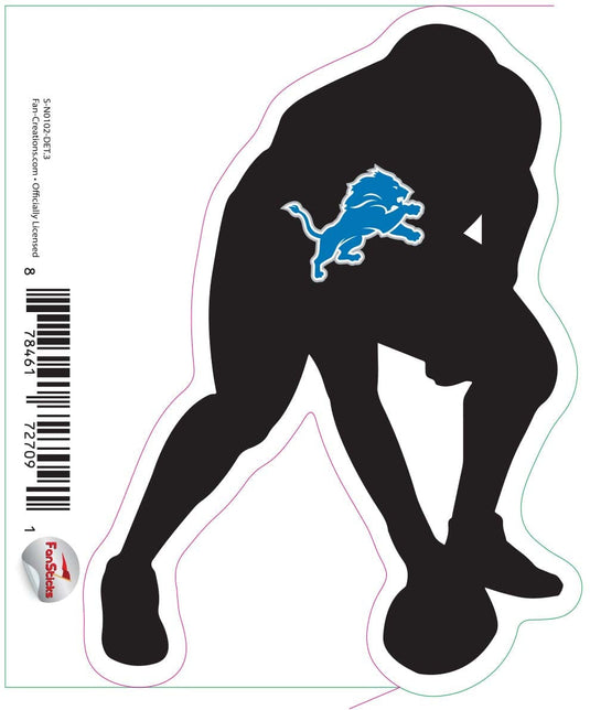 Fan Creations Decal Detroit Lions 3in Decal Player Silhouette - Hiking