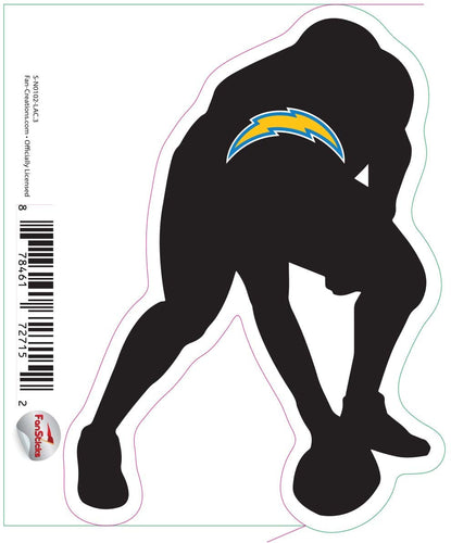 Fan Creations Decal Los Angeles Chargers 3in Decal Player Silhouette - Hiking