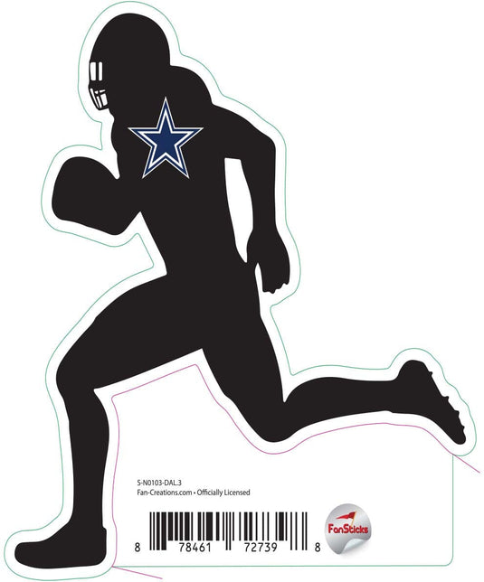 Fan Creations Decal Dallas Cowboys 3in Decal Player Silhouette - Running with Football