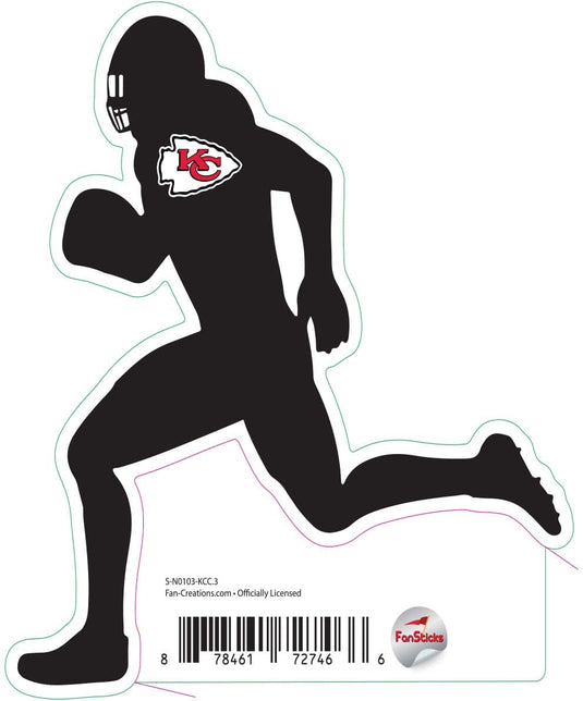 Fan Creations Decal Kansas City Chiefs 3in Decal Player Silhouette - Running with Football