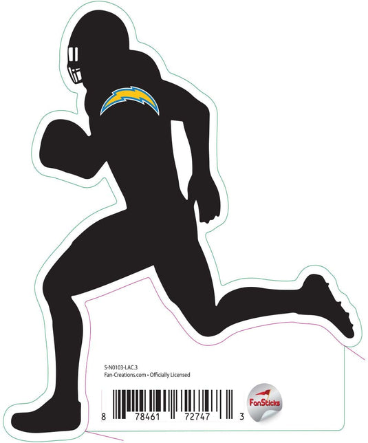 Fan Creations Decal Los Angeles Chargers 3in Decal Player Silhouette - Running with Football