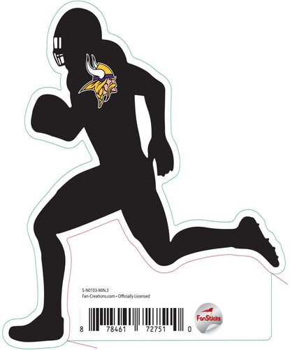 Fan Creations Decal Minnesota Vikings 3in Decal Player Silhouette - Running with Football