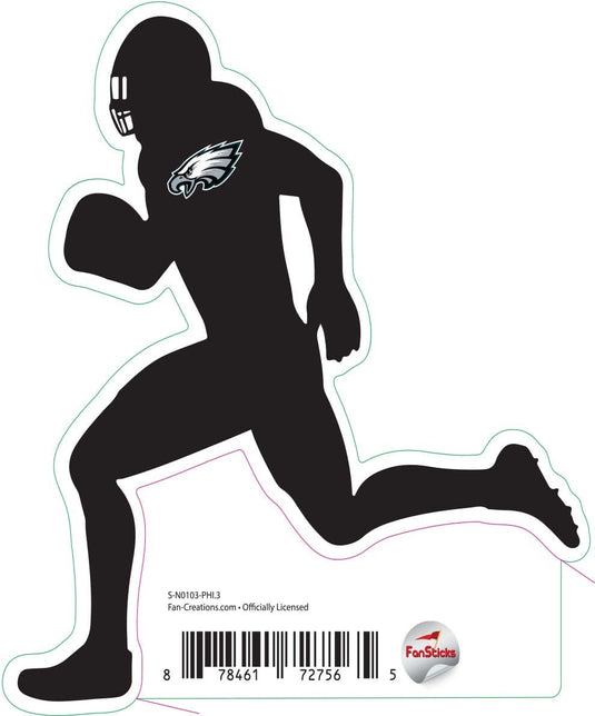 Fan Creations Decal Philadelphia Eagles 3in Decal Player Silhouette - Running with Football