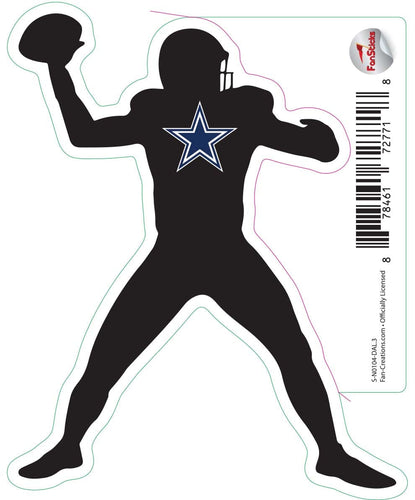 Fan Creations Decal Dallas Cowboys 3in Decal Player Silhouette - Throwing