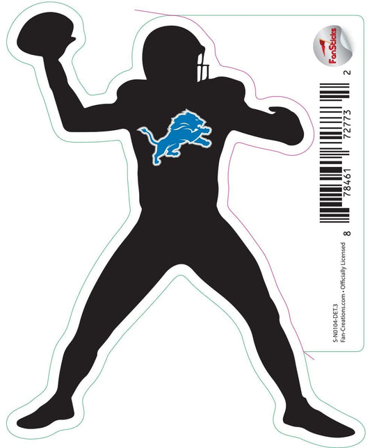 Fan Creations Decal Detroit Lions 3in Decal Player Silhouette - Throwing