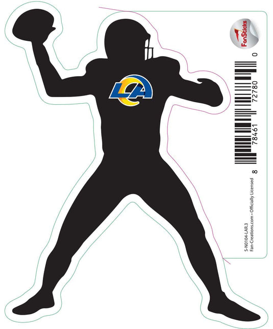 Fan Creations Decal Los Angeles Rams 3in Decal Player Silhouette - Throwing