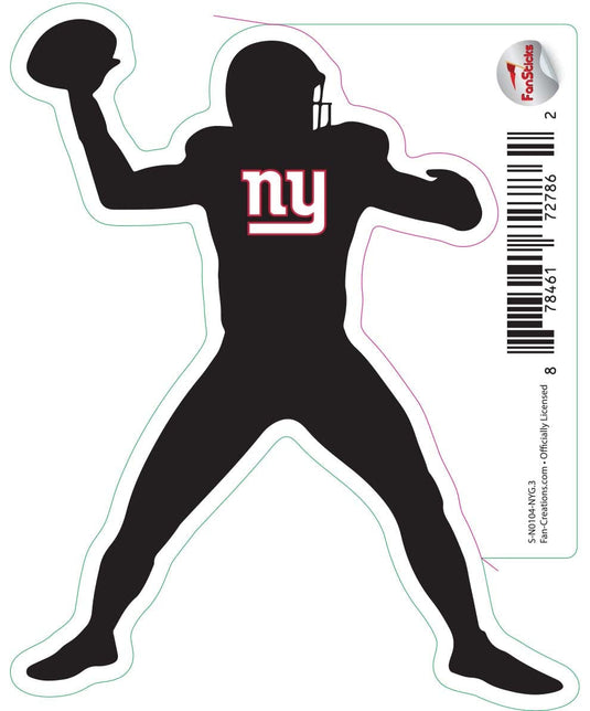 Fan Creations Decal New York Giants 3in Decal Player Silhouette - Throwing