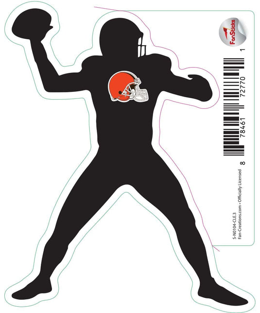 Fan Creations Decal Cleveland Browns 3in Decal Player Silhouette - Throwing