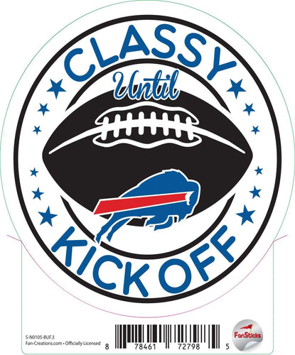 Fan Creations Decal Buffalo Bills 3in Decal Classy until Kickoff